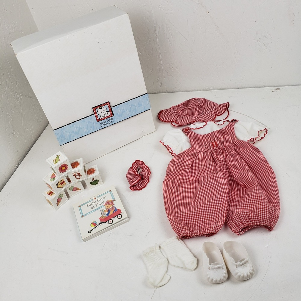 Pleasant Co American Girl Bitty Baby Fun In The Sun Gingham Outfit Blocks Book